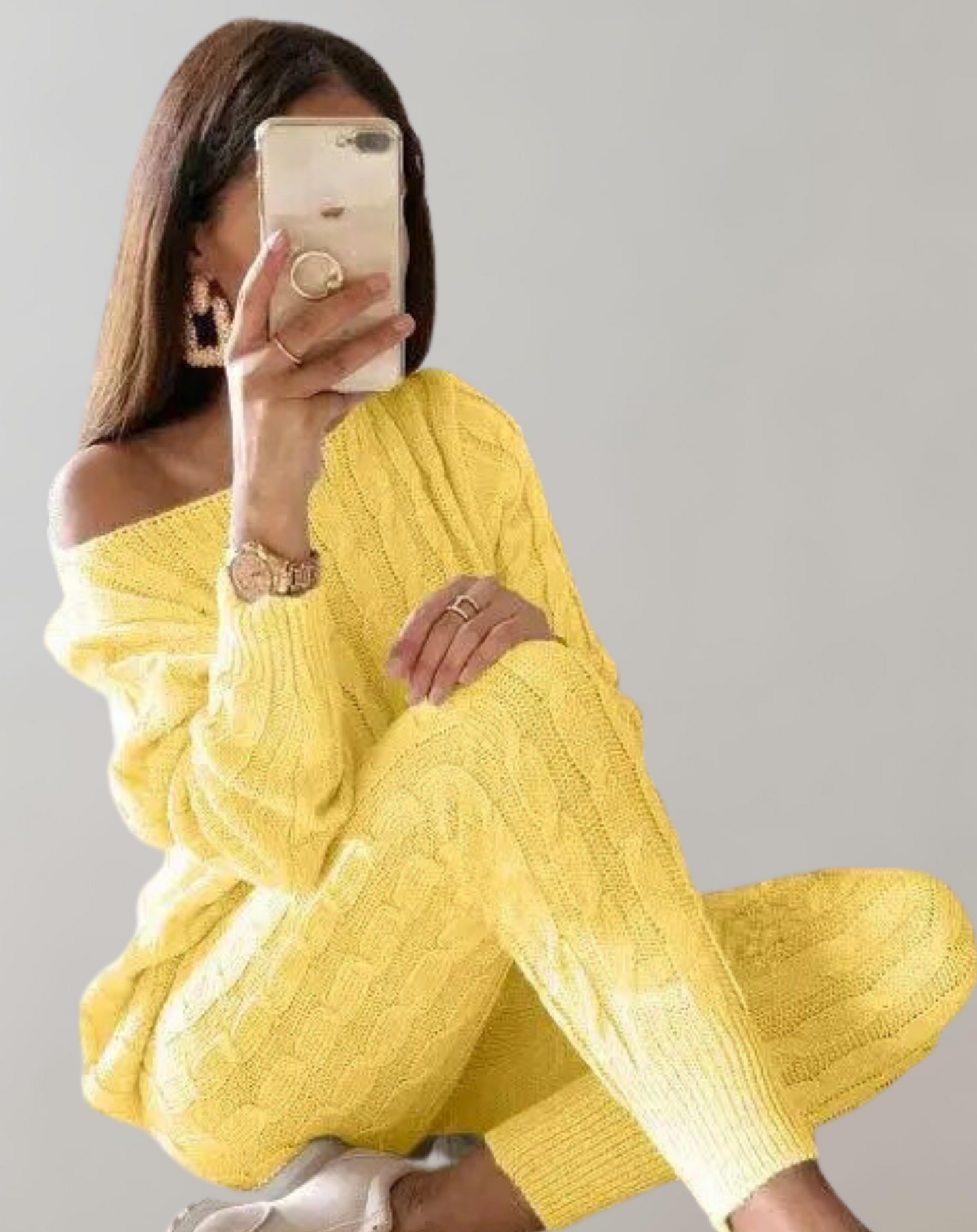 Chic Knitted Sweater and Pants Set