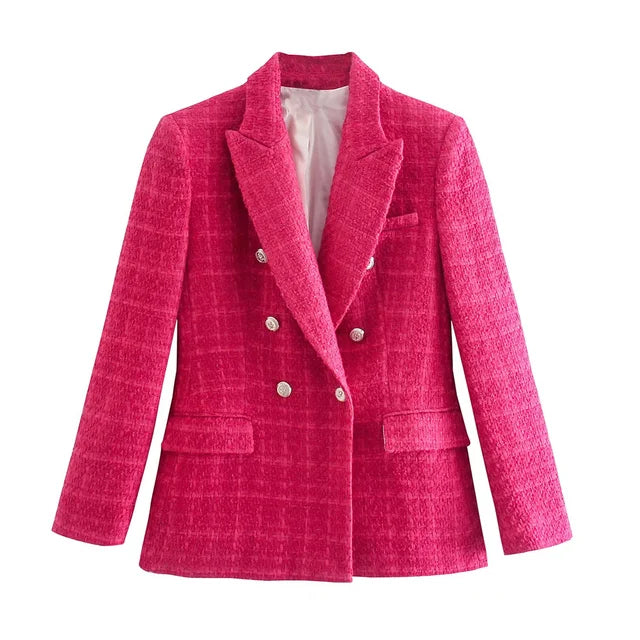 Stylish Women's Double-Breasted Casual Blazer