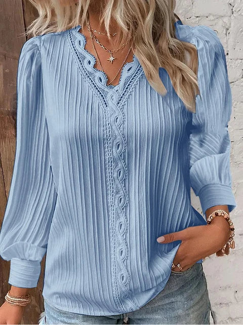 Chic V-Neck Lace Tops for Women