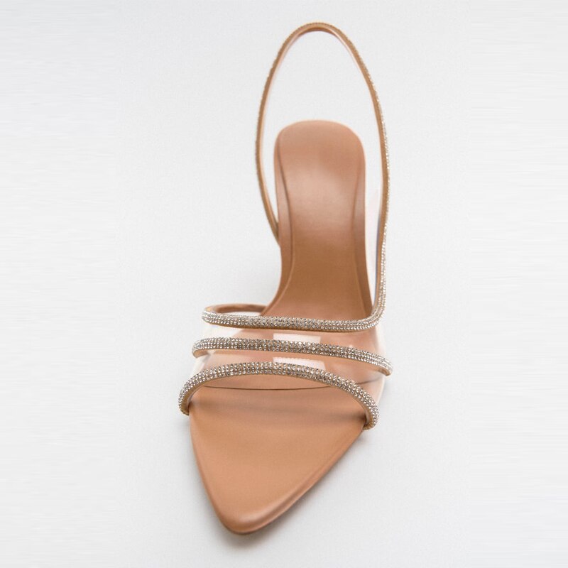 Elegant Stiletto Slingback Peep Toe Sandals