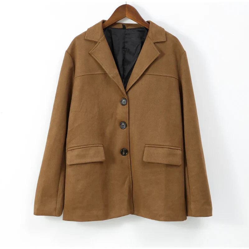 Elegant Women's Wool Blend Blazer