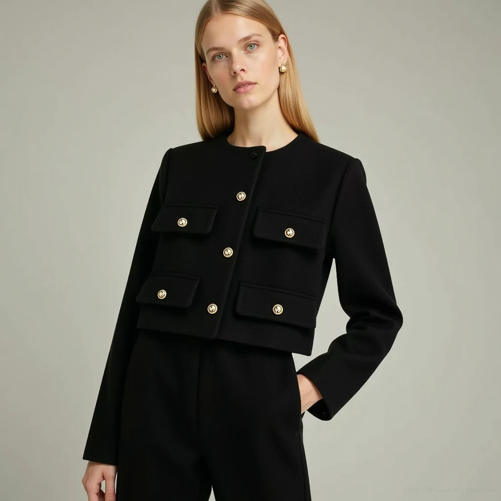 Elegant Women's Cropped Blazer for Winter