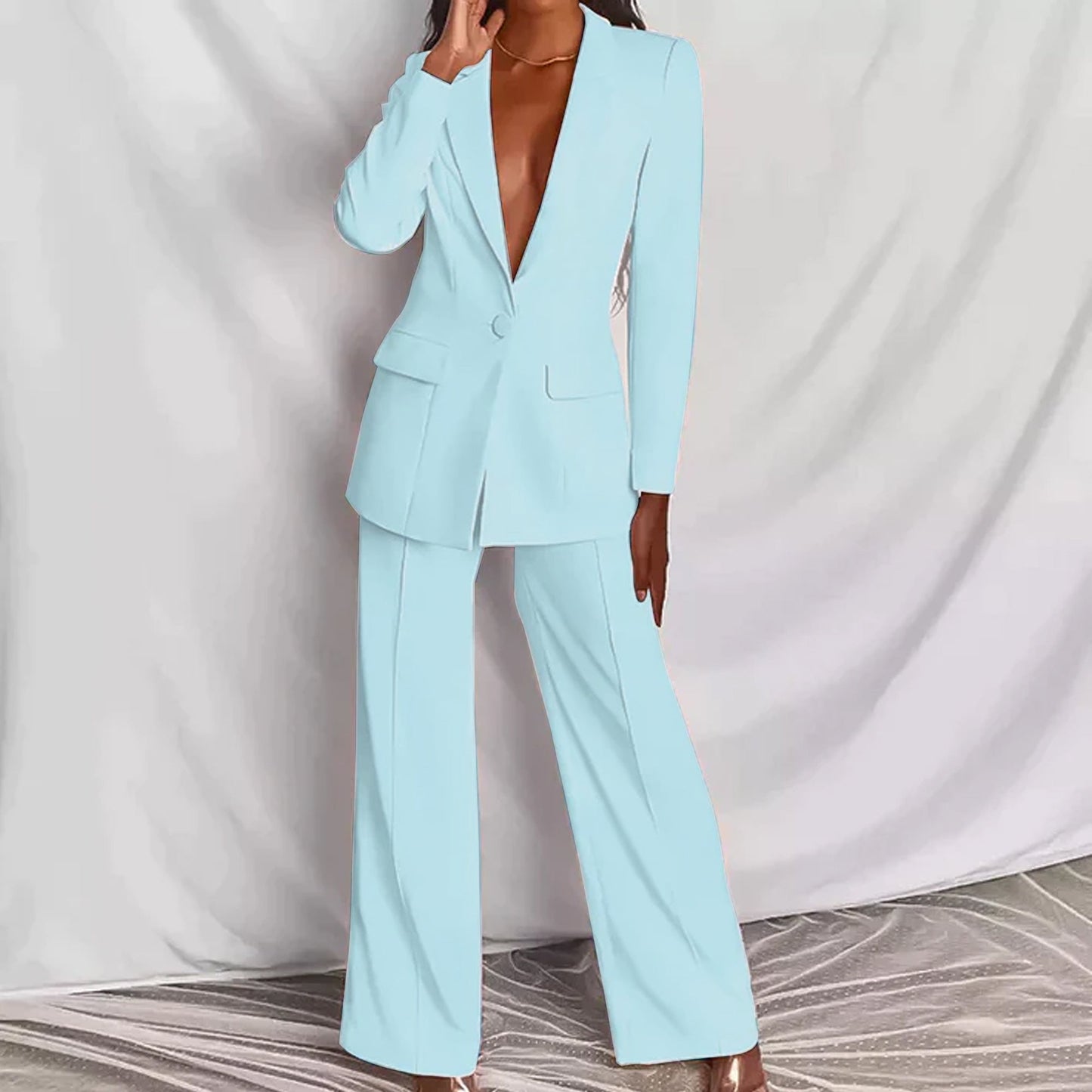 Trendy Blazer and Pants Set