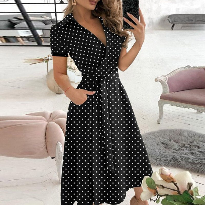 Stylish A-Line Dress with Ties