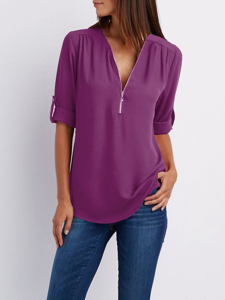 Maxime™ Stylish Loose Long Sleeve Blouse