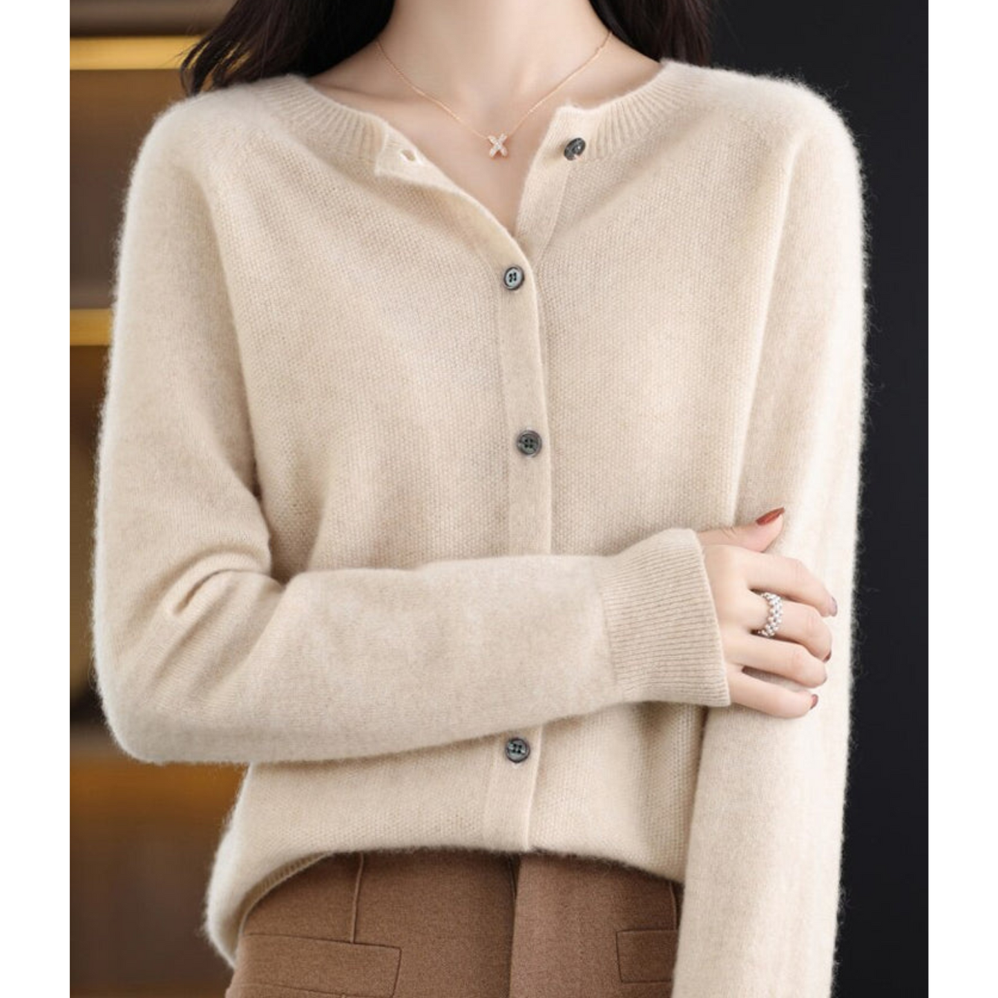 Elegant Women's V-Neck Cardigan Sweater