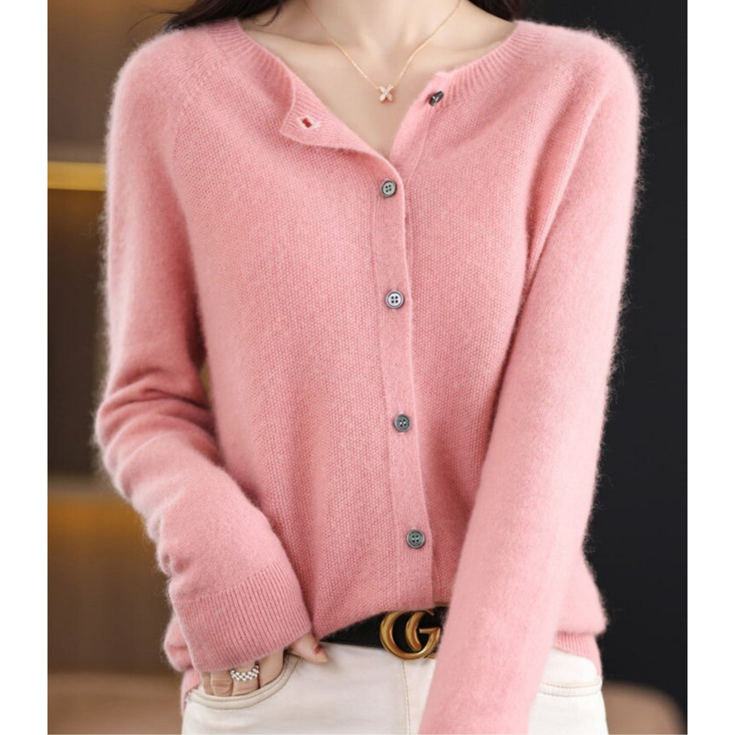 Elegant Women's V-Neck Cardigan Sweater