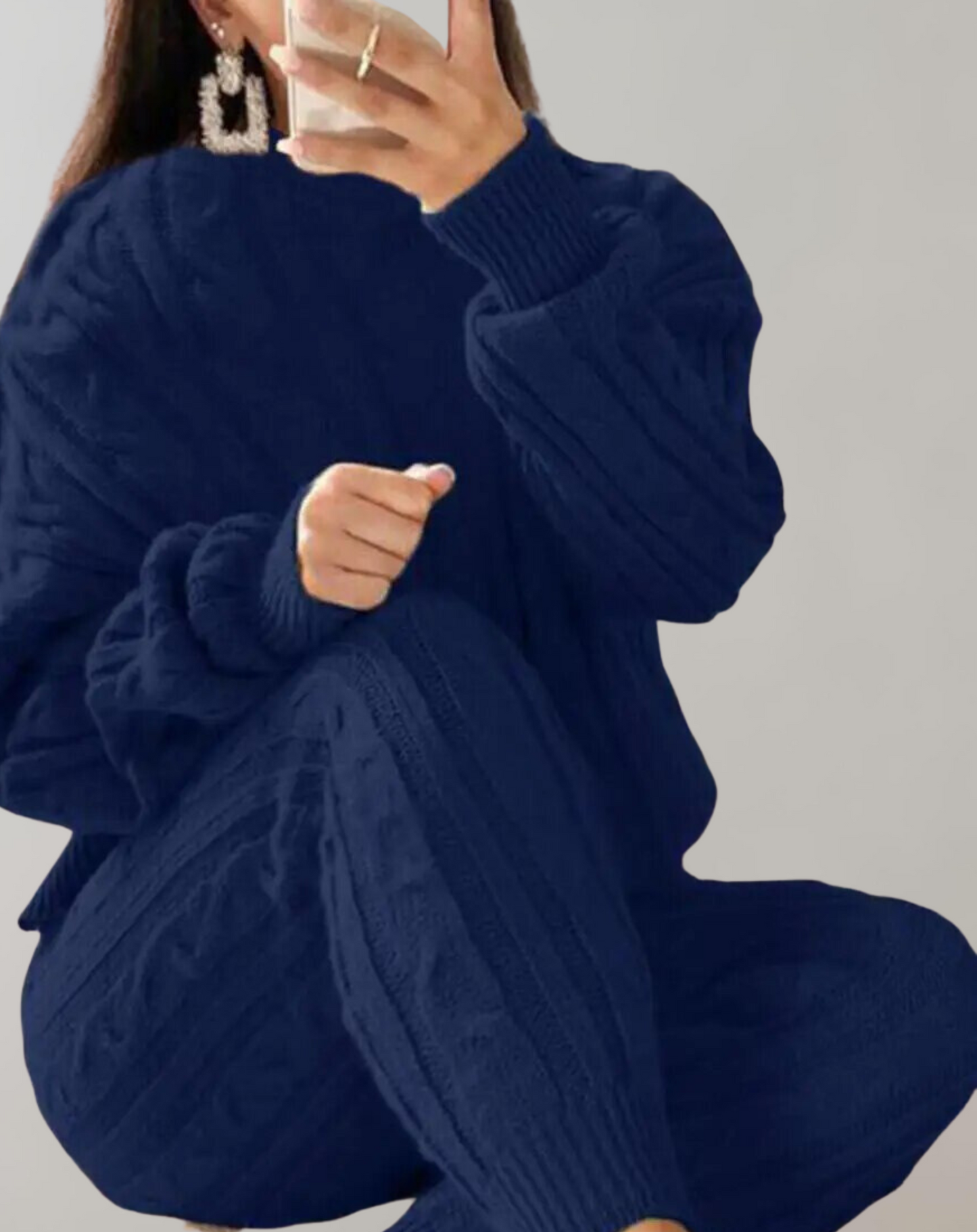 Chic Knitted Sweater and Pants Set