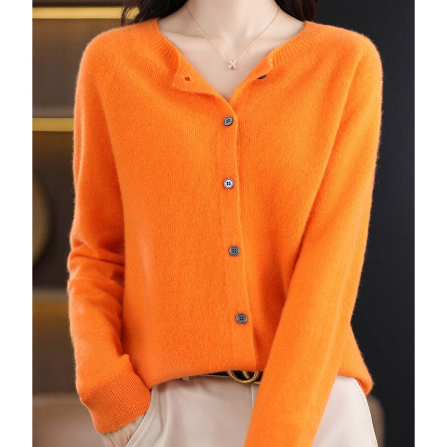 Elegant Women's V-Neck Cardigan Sweater
