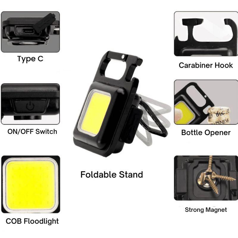 Versatile LED Keychain Light & Tool