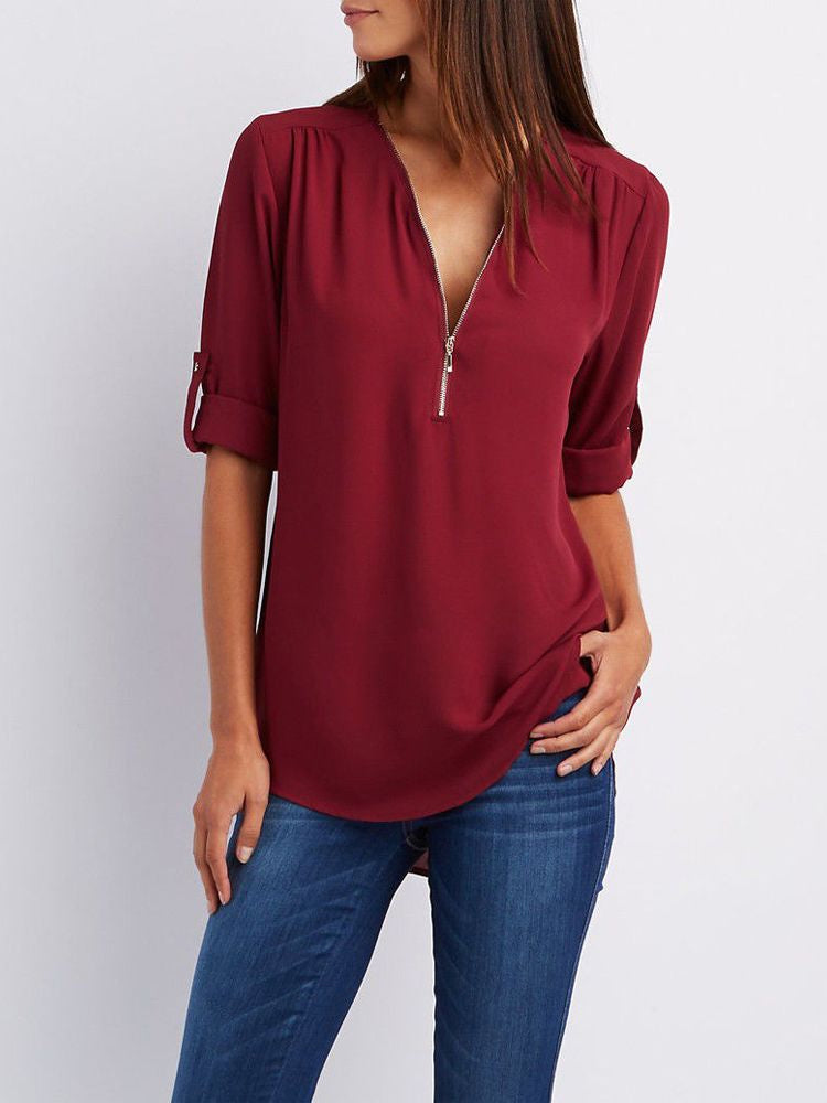 Maxime™ Stylish Loose Long Sleeve Blouse