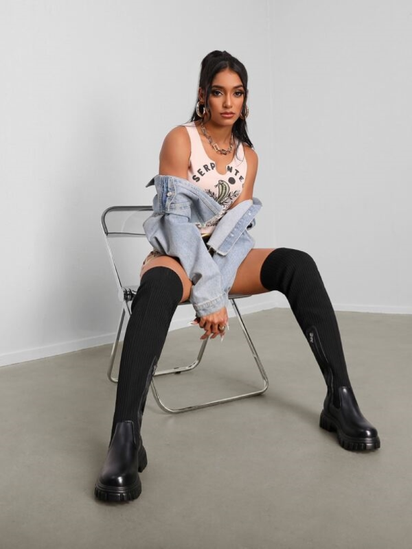 Luxurious Over-the-Knee Leather Boots