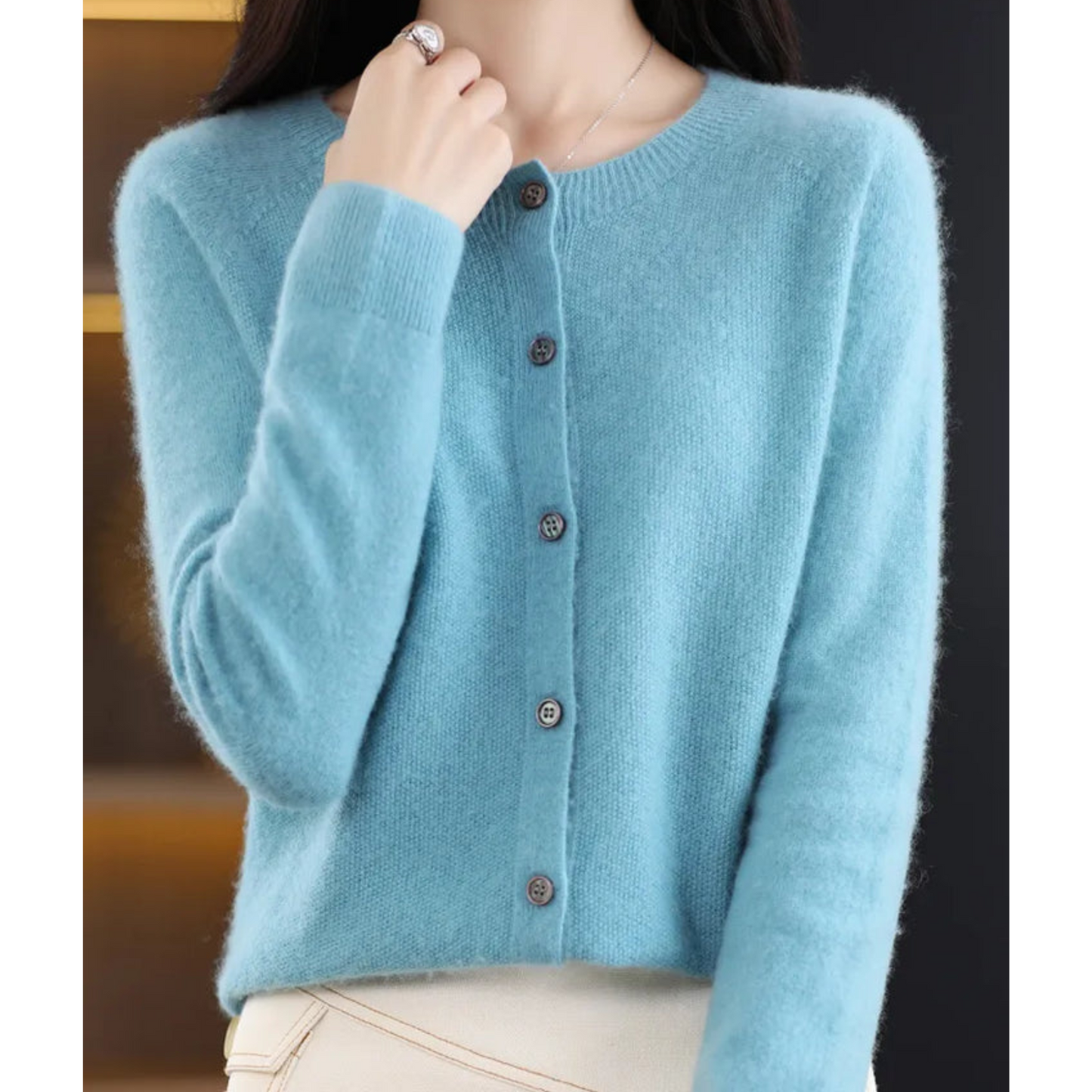 Elegant Women's V-Neck Cardigan Sweater