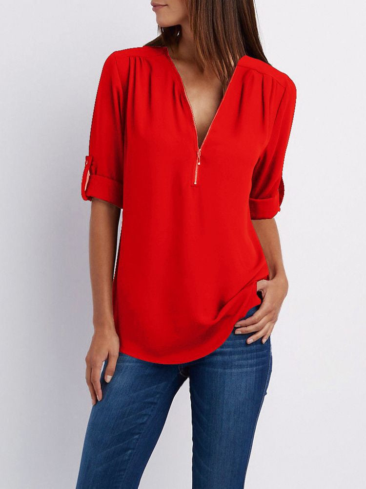 Maxime™ Stylish Loose Long Sleeve Blouse