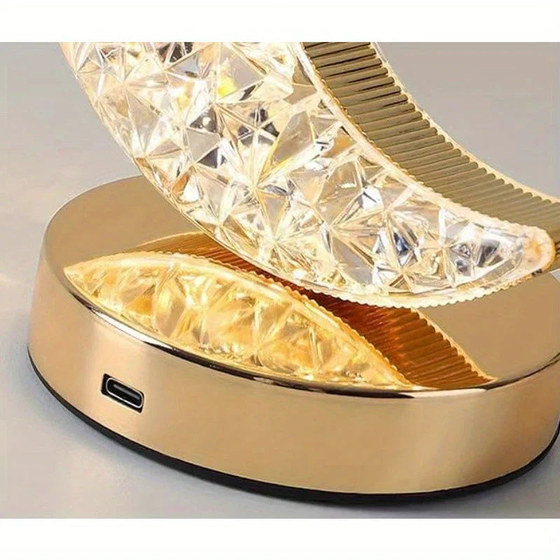 LUNARA – Enchanting Crystal Table Lamp with Dimming Function