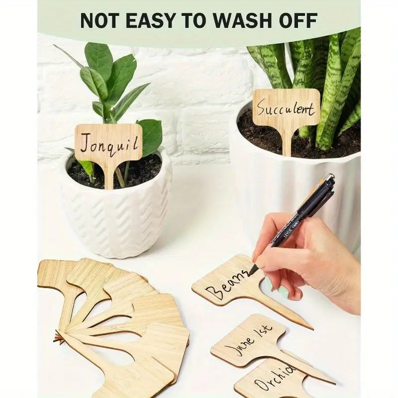 Reusable Wooden Plant Labels for Garden