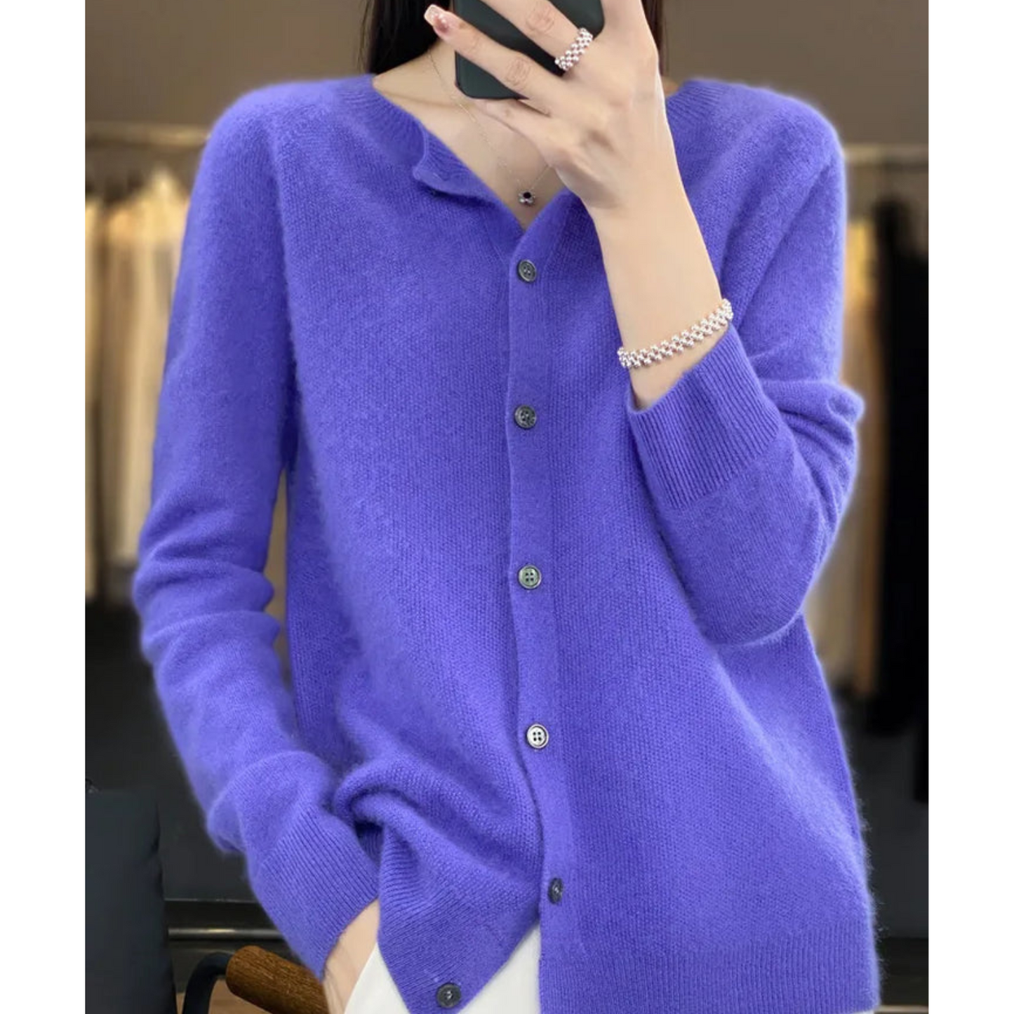 Elegant Women's V-Neck Cardigan Sweater
