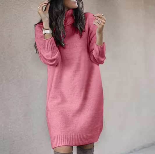 Cozy Turtleneck Sweater Dress for Women