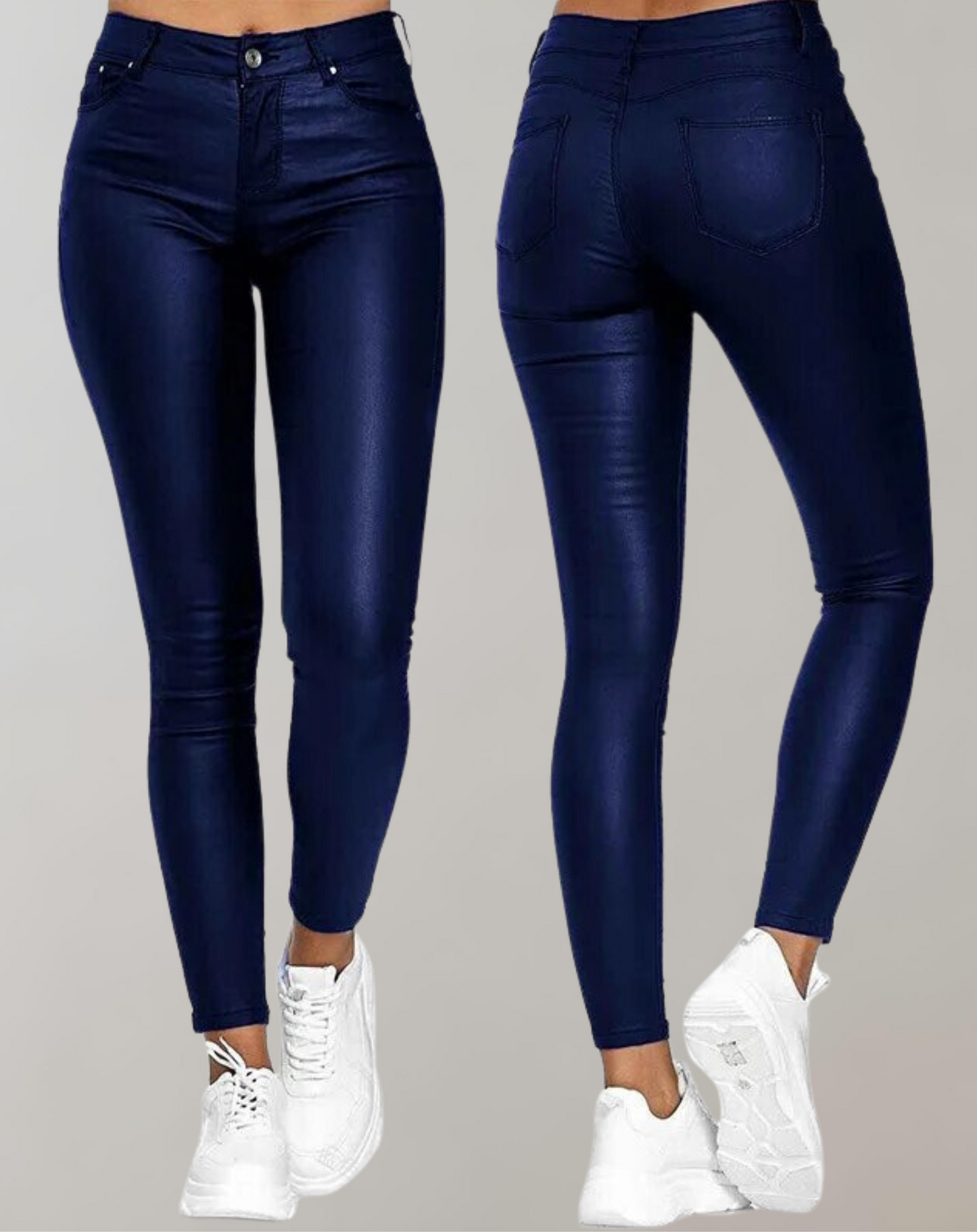 Elegant Black PU Leather Pants for Women