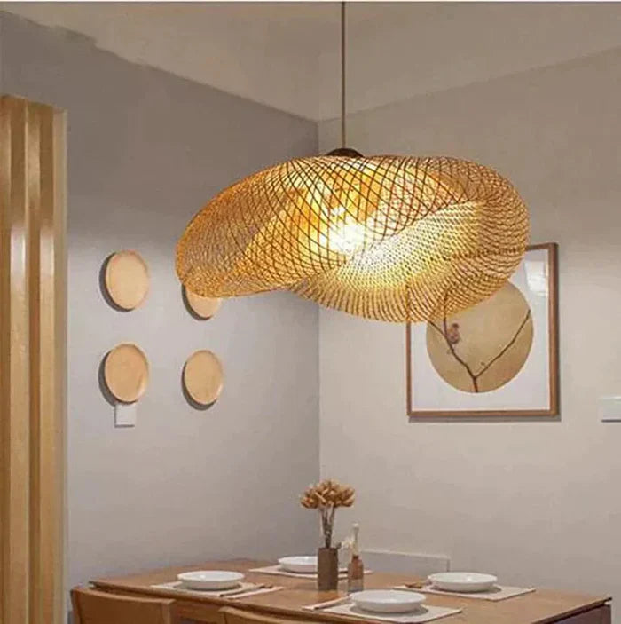 NATURALE – Elegant Hand-Woven Rattan Pendant Light
