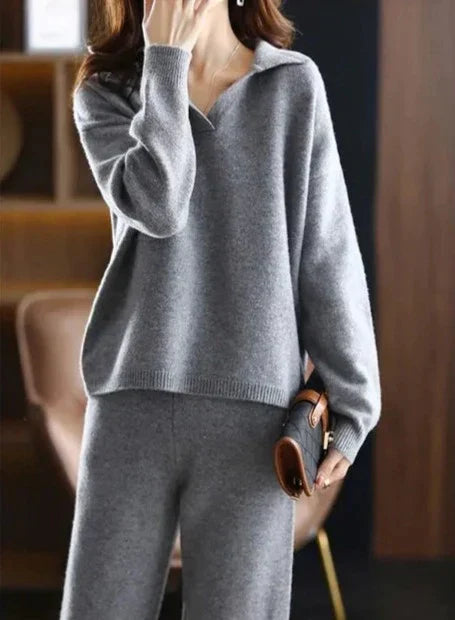 Stylish Oversized Polo Collar Tracksuit Set