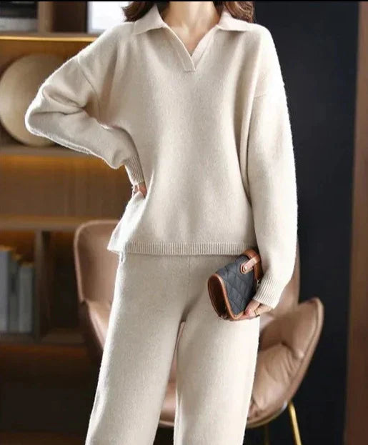 Stylish Oversized Polo Collar Tracksuit Set