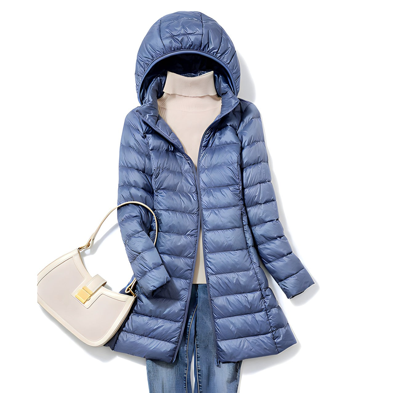 Lightweight Long Down Jacket for Women