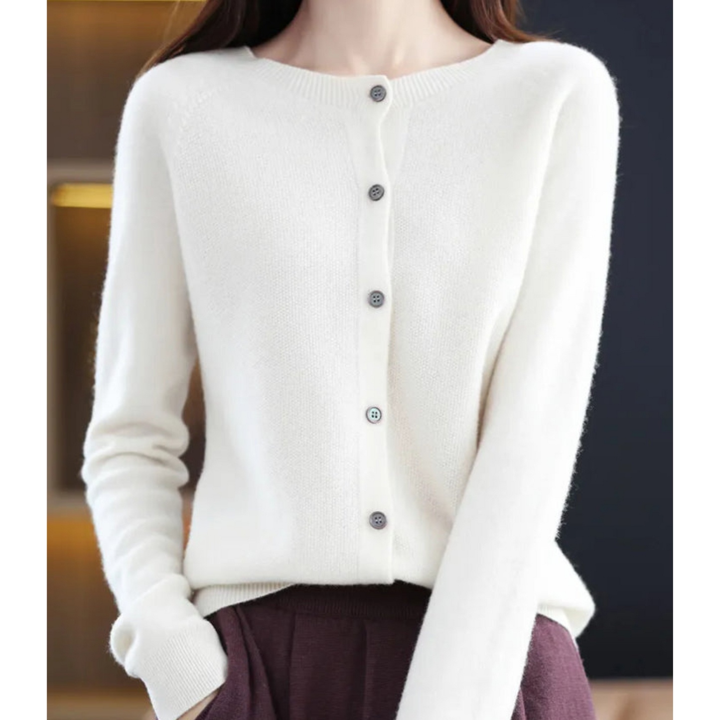 Elegant Women's V-Neck Cardigan Sweater