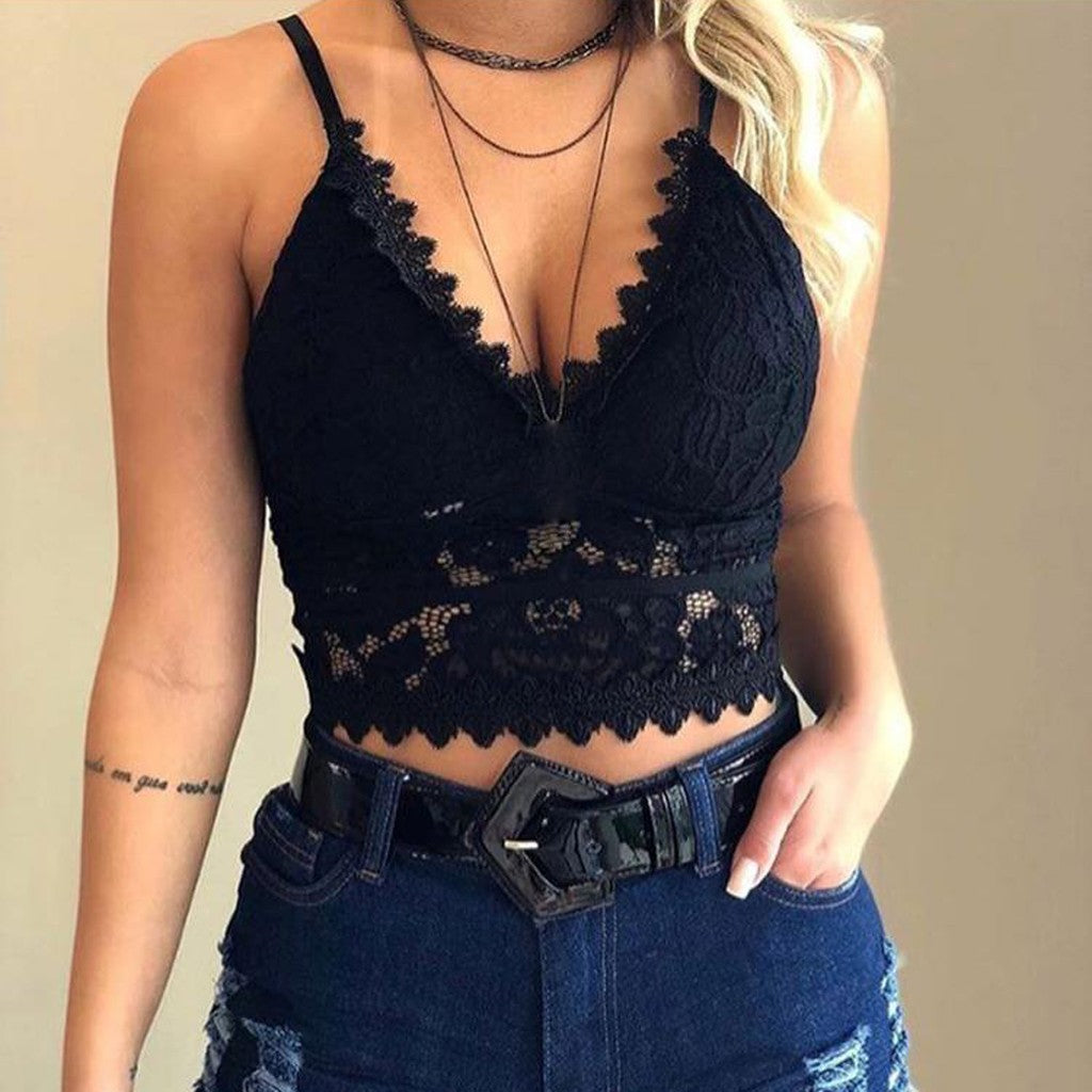 Chic Floral Lace V-Neck Cami Top