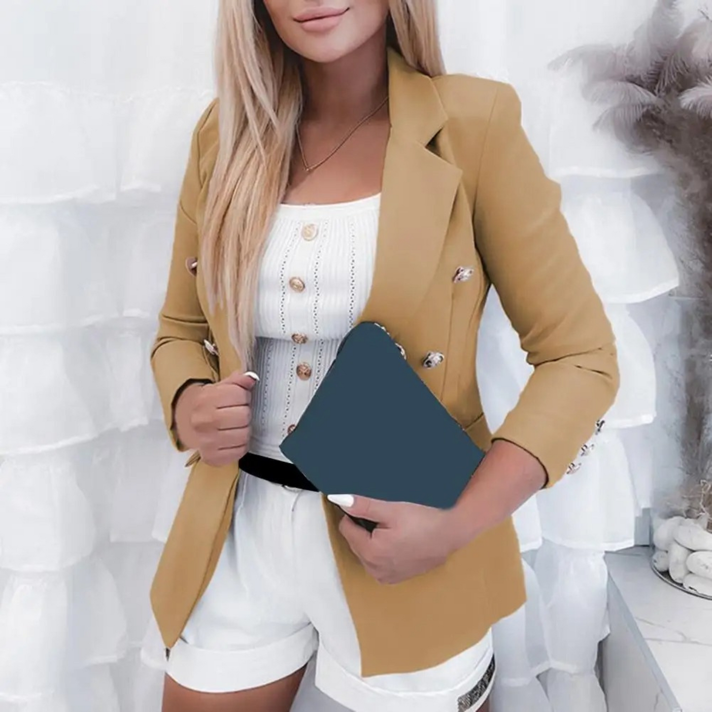 Sleek Slim-Fit White Women's Blazer