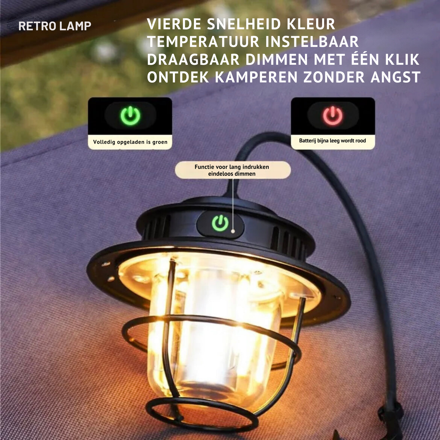 LUMINOUS – Vintage-Style Portable LED Camping Lamp