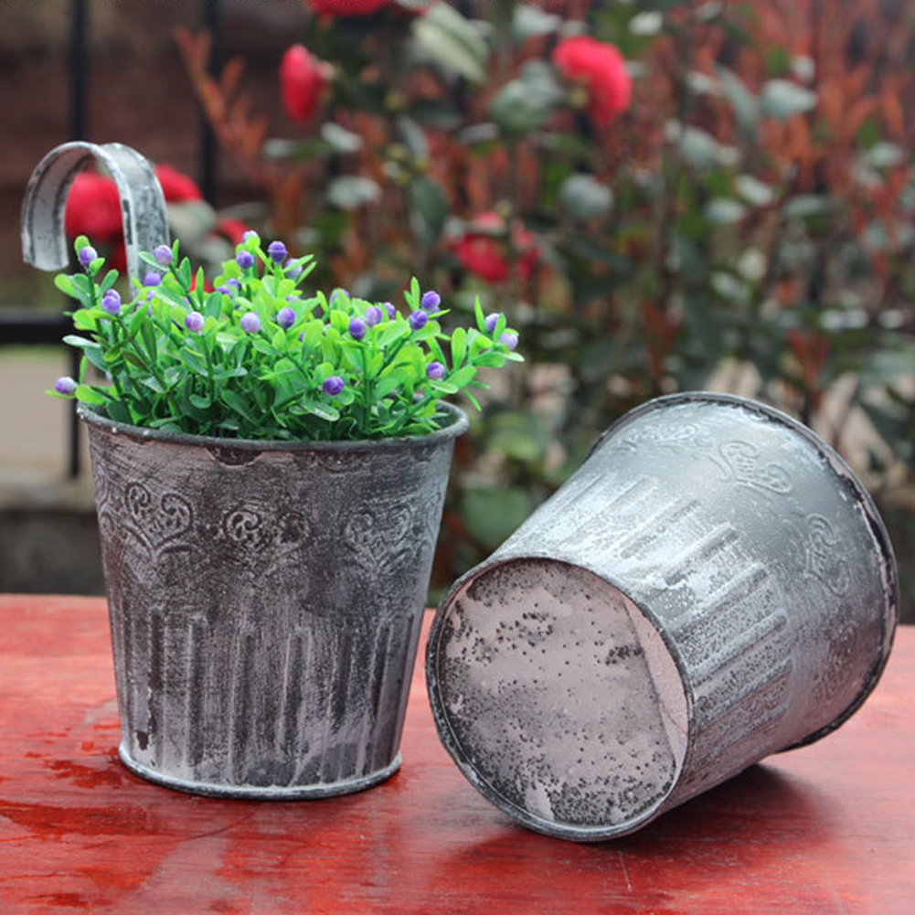 Vintage Hanging Metal Planter for Stylish Displays