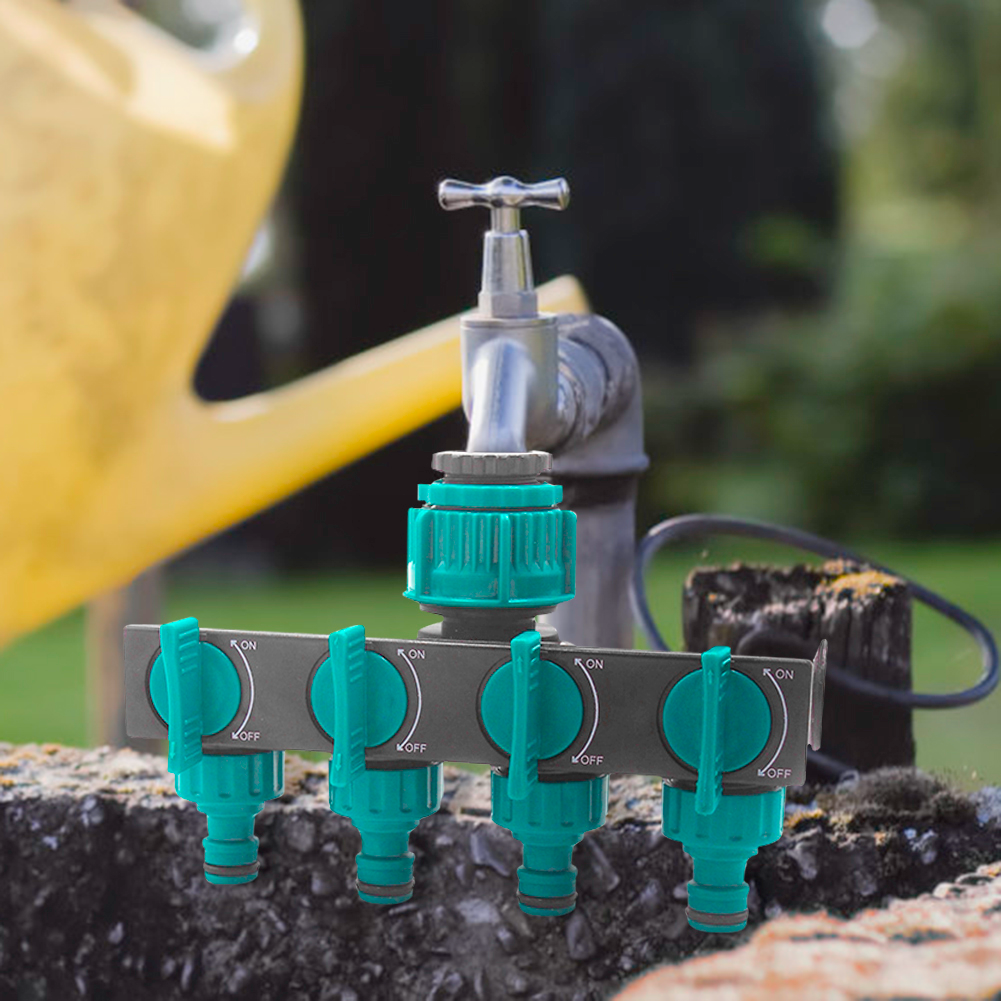 4-Way Adjustable Garden Hose Splitter