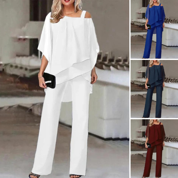 Elegant Off-Shoulder Women's Suit Set