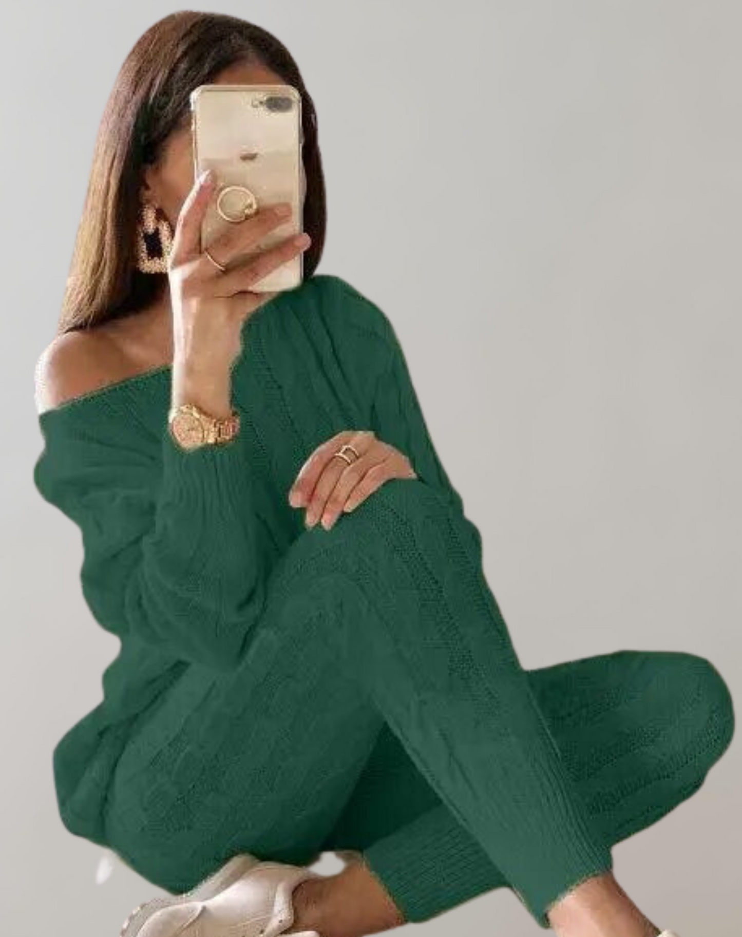 Chic Knitted Sweater and Pants Set