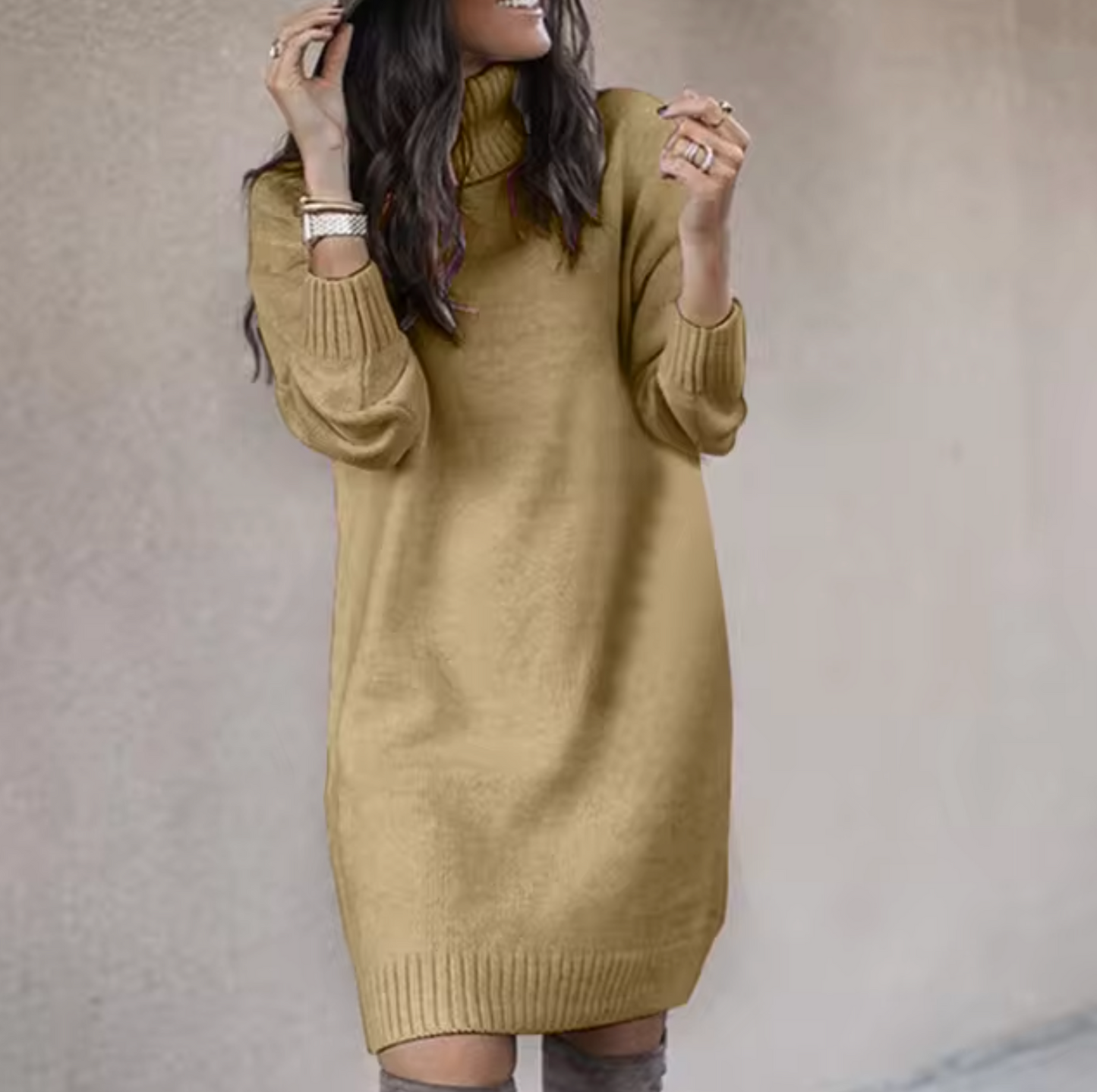 Cozy Turtleneck Sweater Dress for Women