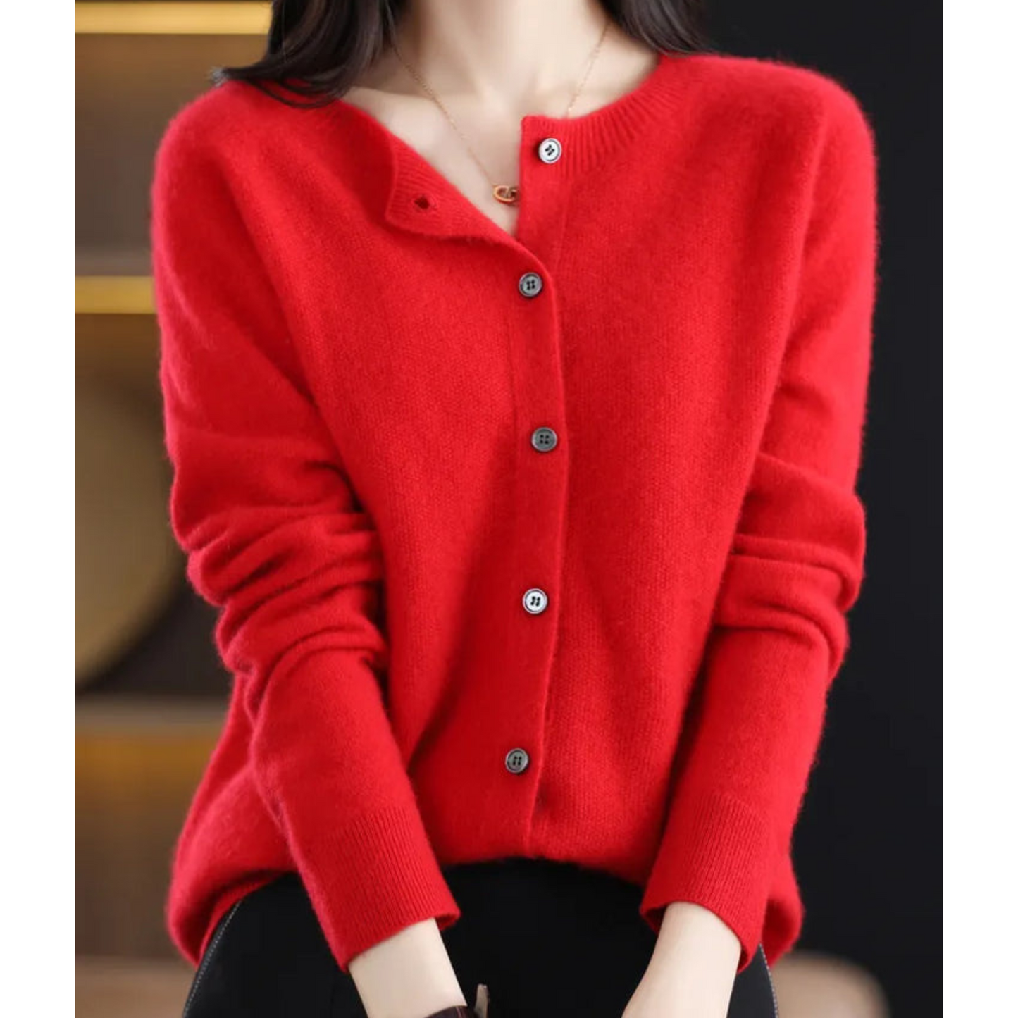 Elegant Women's V-Neck Cardigan Sweater