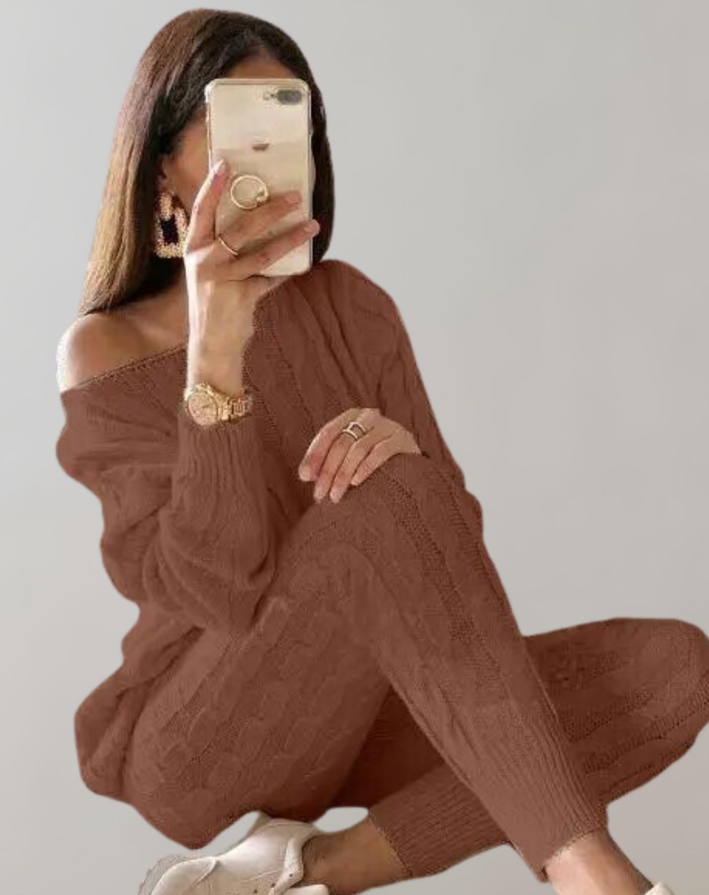 Chic Knitted Sweater and Pants Set