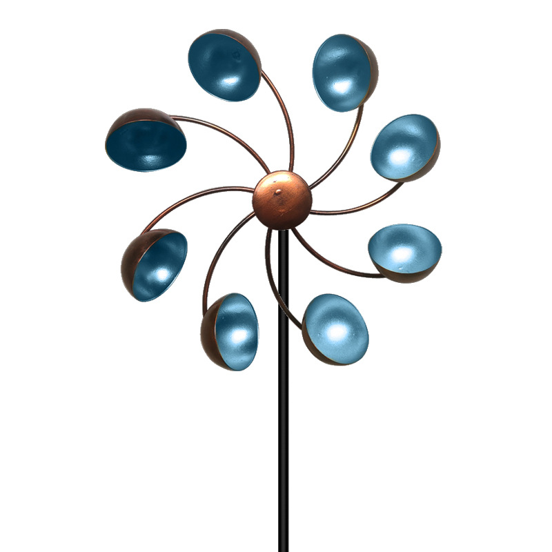 Colorful Metal Flower Wind Spinner for Gardens