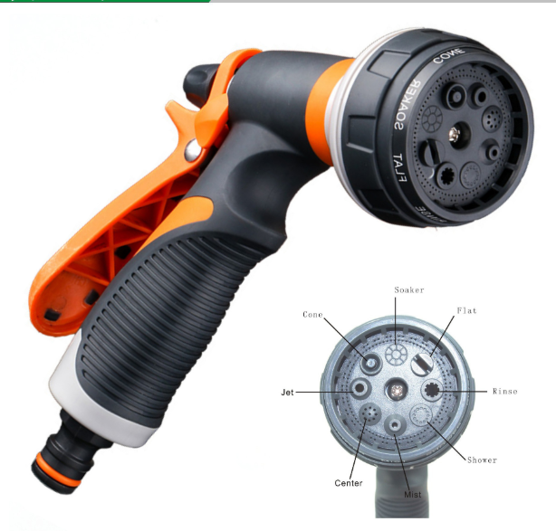 Versatile 9-Pattern Garden Hose Nozzle