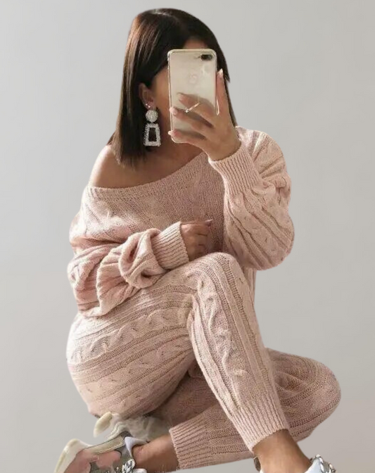 Chic Knitted Sweater and Pants Set