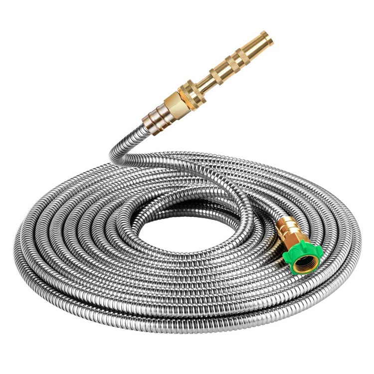 Durable Stainless Steel Garden Hose with Brass Connector
