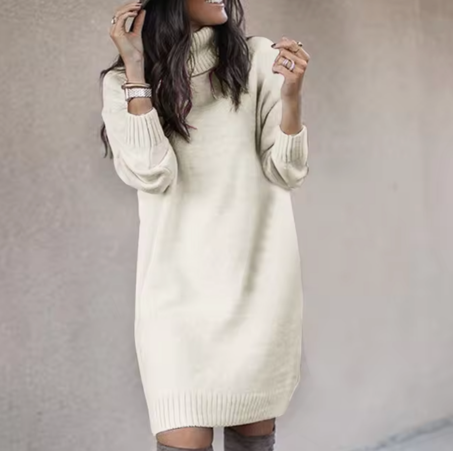 Cozy Turtleneck Sweater Dress for Women