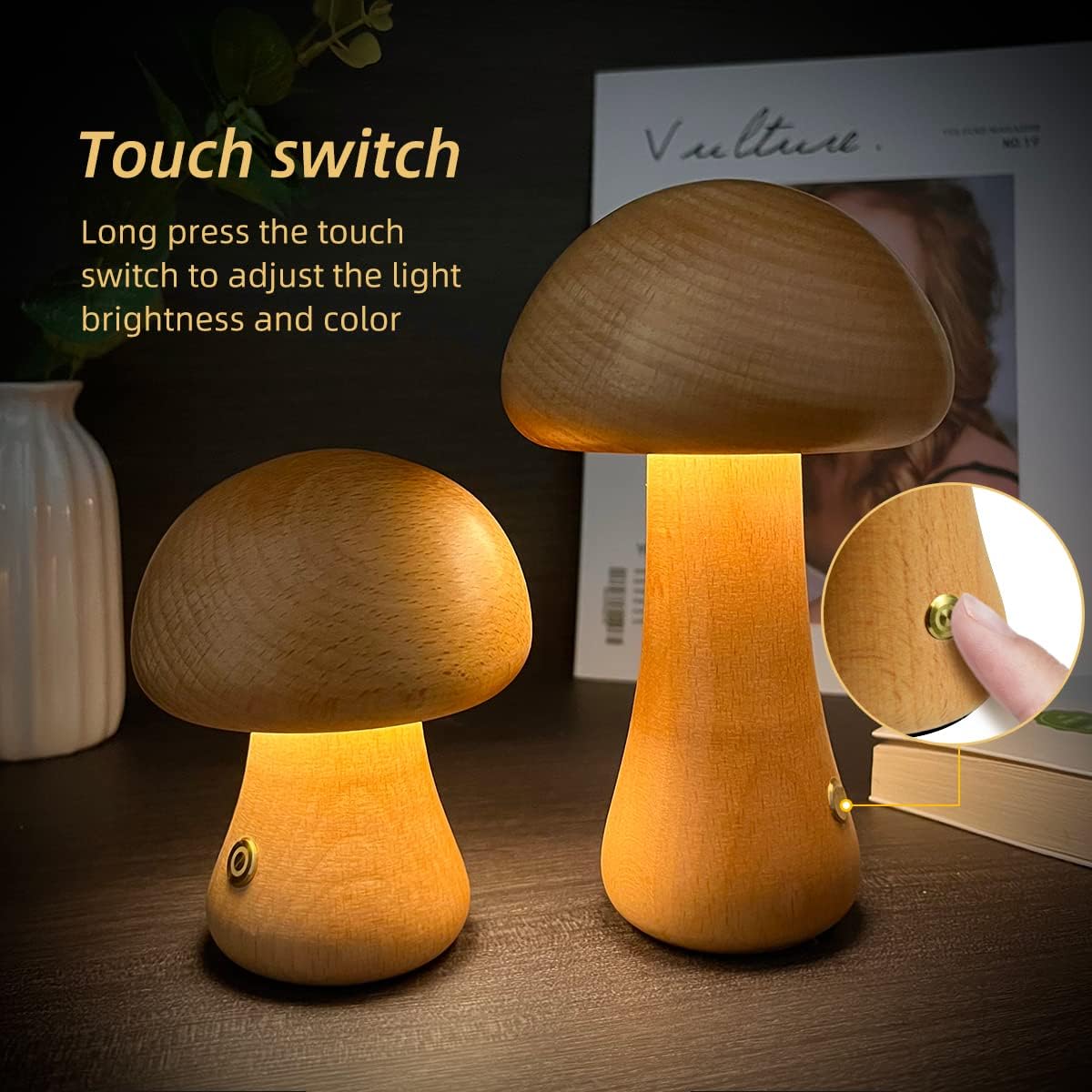LUMISHROOM – Enchanting Wooden Mushroom Night Light