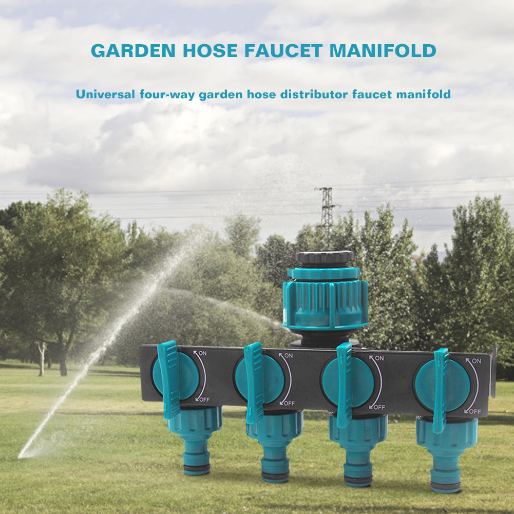 4-Way Adjustable Garden Hose Splitter