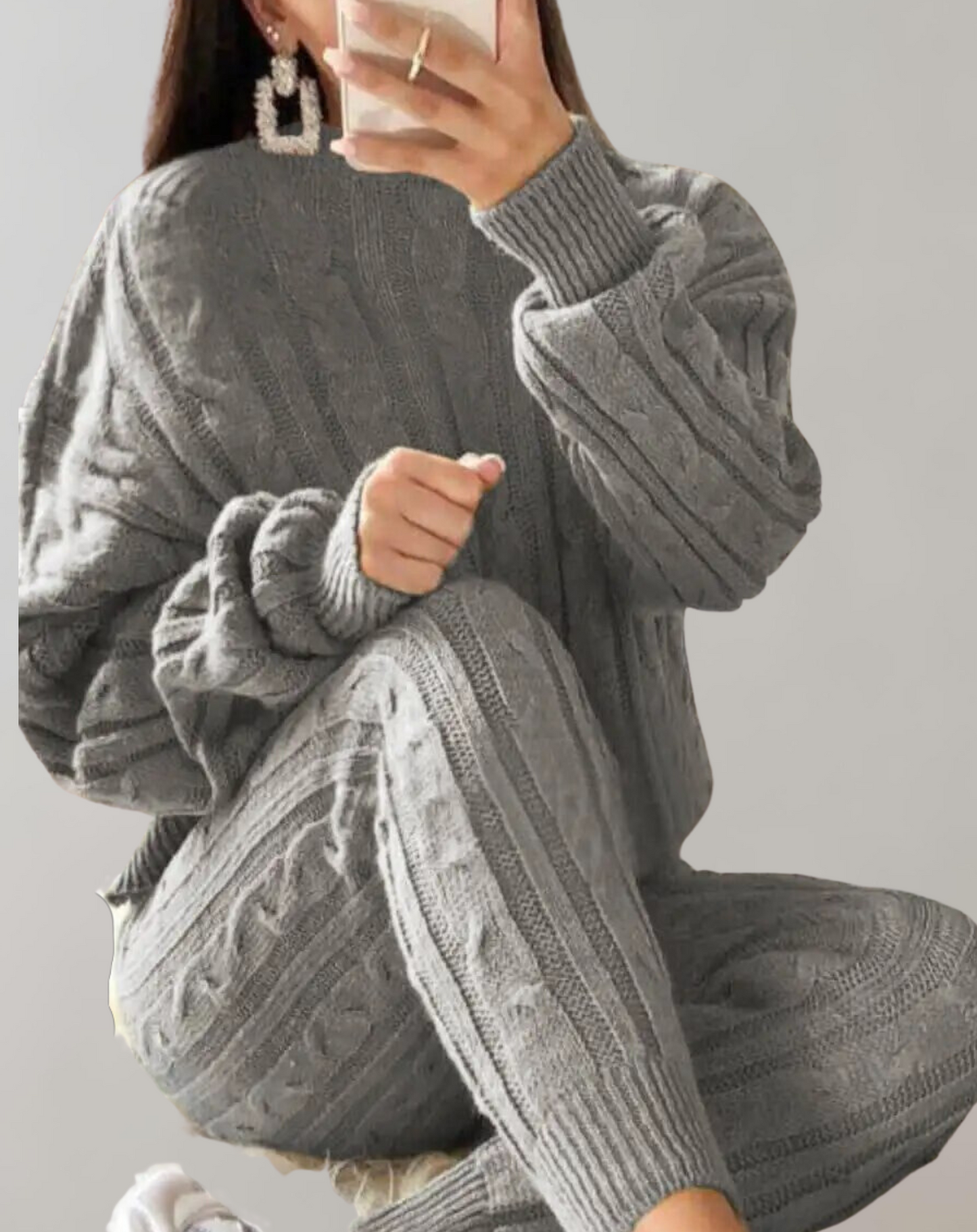 Chic Knitted Sweater and Pants Set