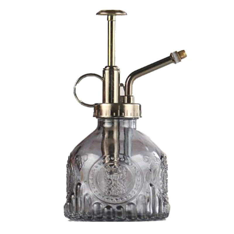 Vintage Glass Plant Sprayer with Metal Nozzle