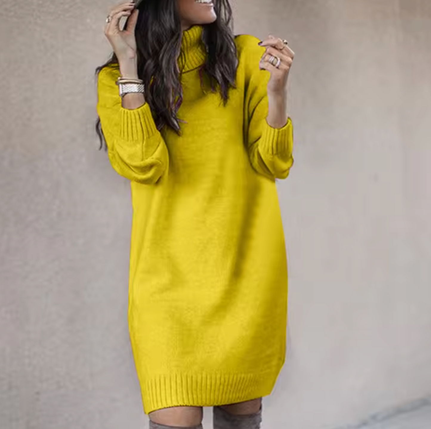 Cozy Turtleneck Sweater Dress for Women