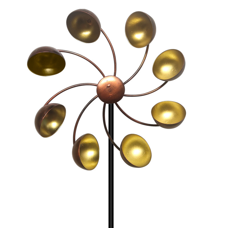 Colorful Metal Flower Wind Spinner for Gardens