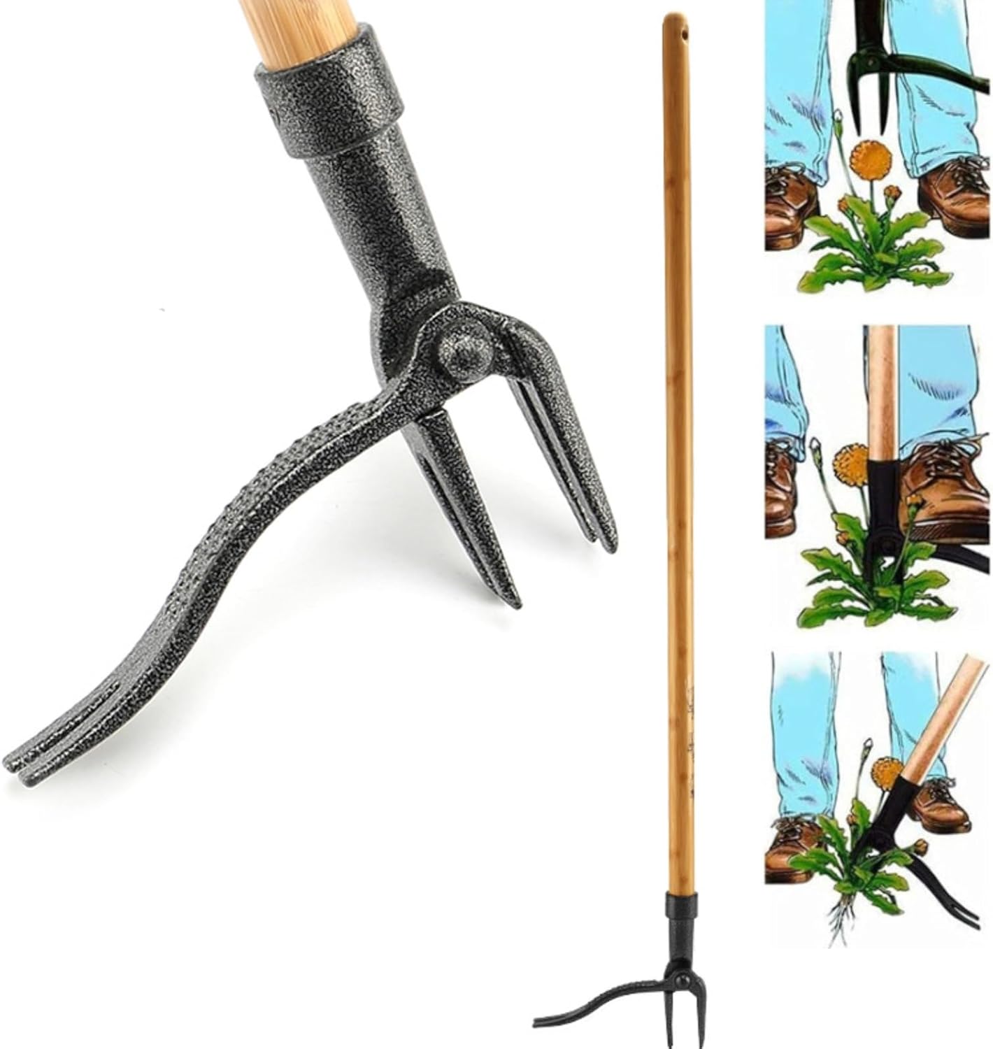 Effortless 4-Claw Weed Puller Tool